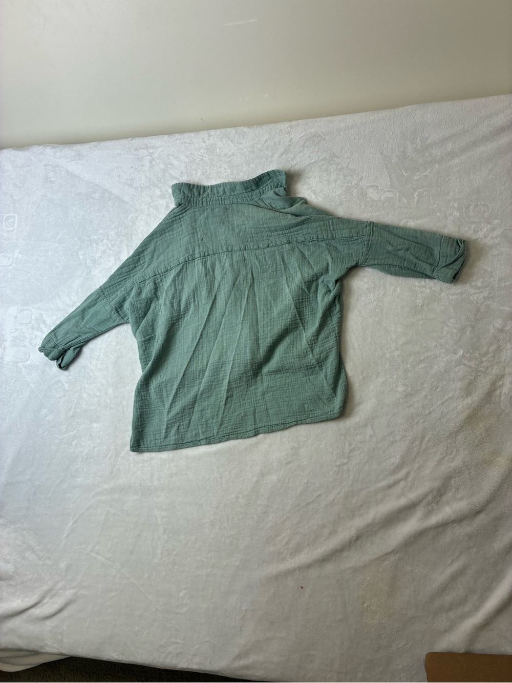 Primark Sage Green Textured Button Front Shirt - Picture 6 of 8